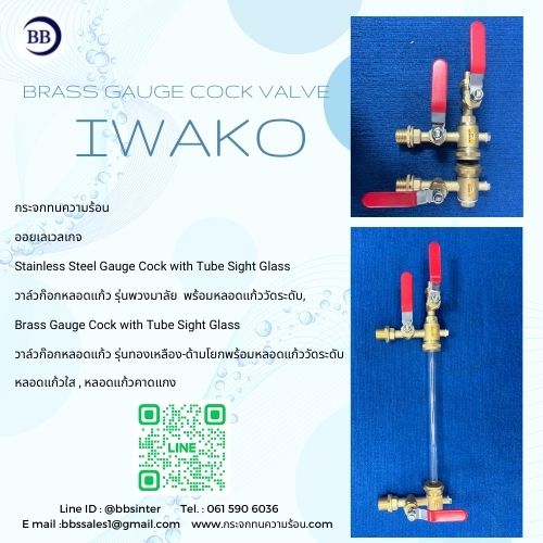 brass gauge cock with tube sight glass